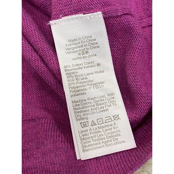 J Crew Sweater Women Small Teddie Long Sleeve Crew Neck Wool Cotton Blend Purple - Picture 4 of 6